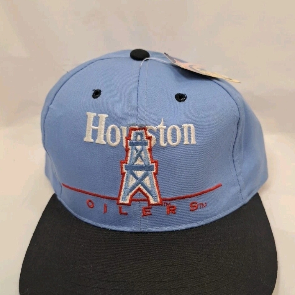 Houston Oilers Eastport Team NFL Snapback Hat Cap Colombia Blue Black-VINTAGE